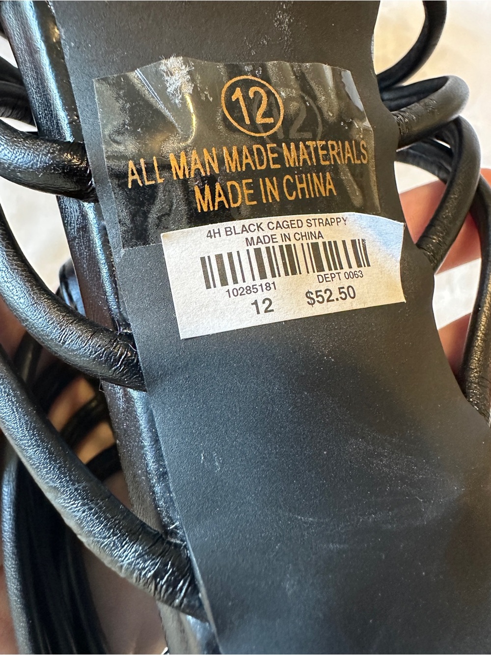 WOMENS Torrid BLACK STRAPPY 4" Heels with Peep Toes Size 12 - Picture 6 of 7